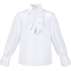 RYWOLT Middle Ages Long Sleeve Ruffle Collar Shirt Cosplay Costume