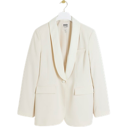 River Island Shawl Collar Tux Blazer - Cream