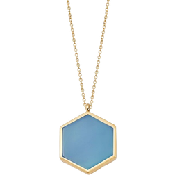 Astley Clarke Deco Slice Locket Necklace Large - Gold/Agate