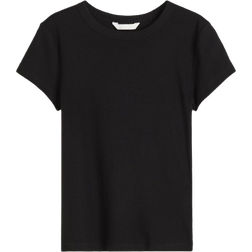 H&M Ribbed T-shirt - Black