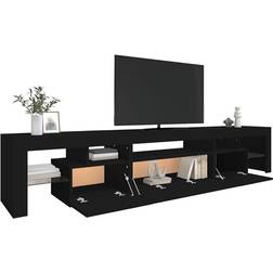 vidaXL LED Lights Media Black TV Bench 215x40cm