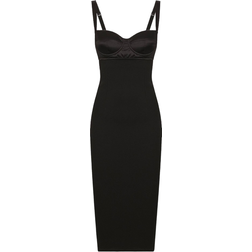 Dolce & Gabbana Jersey Mid Dress with Corset Style Bra Top - Black