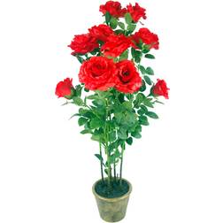 Leaf Rose Tree Large Red/Green Artificial Plant