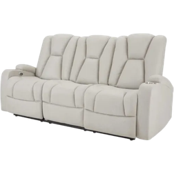 GRS Lynn Electric Recliner Light Grey Sofa 208cm 3 Seater