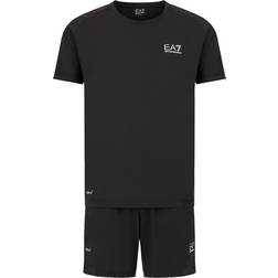 Emporio Armani Dynamic Athlete T-shirt And Shorts Set - Black