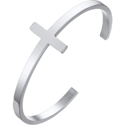 Cross Cuff Bracelet - Silver