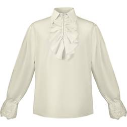 Veishet Middle Ages Long Sleeve Ruffle Collar Shirt Cosplay Costume