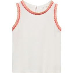 Mango Tank Top with Embroidered Detail - Off White (67028652)