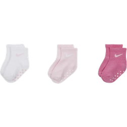 Nike Baby's Core Swoosh Gripper Socks Set 3-pack -Pink Foam (NN0053-I0A)