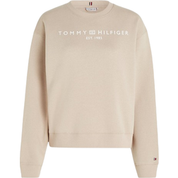 Tommy Hilfiger Logo Crew Neck Sweatshirt - Beige