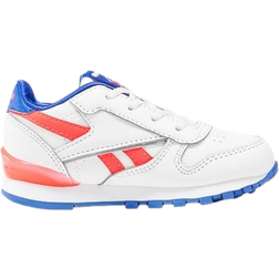 Reebok Infant Classic Leather Step 'n' Flash - Cloud White/Electric Cobalt F23/Neon Cherry