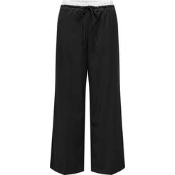 Only Straight Fit High Waist Trousers - Black