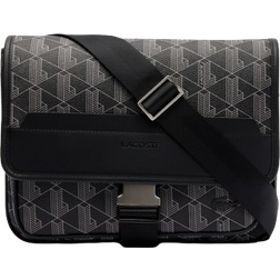 Lacoste Large The Blend Monogram Flap Close Bag - Black