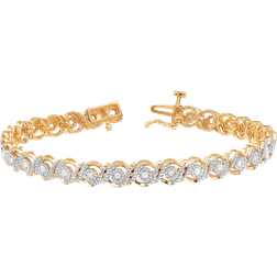 Macy's Swirl Tennis Bracelet - Gold/Diamonds