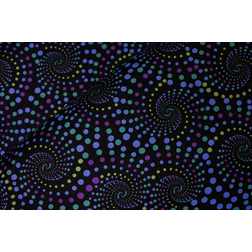 Benartex Horsen Around' Dizzy Dots Spirals Fabrics Black (50x55cm)