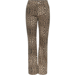 Pieces Ginger Mw Leopard Straight Fit Jeans - Black