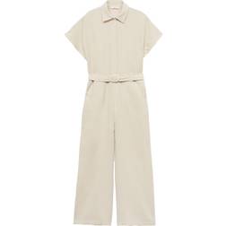 Mango Belt Long Jumpsuit - Ecru