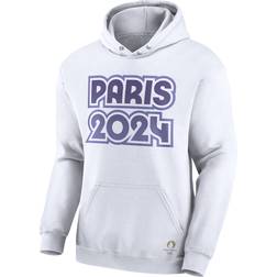 Paris 2024 Summer Olympics Fanatics Bold Outline Fleece Pullover Hoodie - White