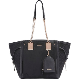 River Island Suedette Wing Pouch Tote Bag - Black