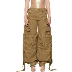 The Attico Tan Long Cargo Pants - Cachi