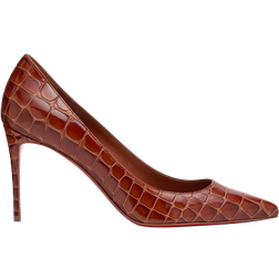 Christian Louboutin Kate Croco Red Sole Classic Pumps - Brown