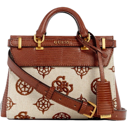 Guess Sestri Canvas Peony Mini Satchel - Brown