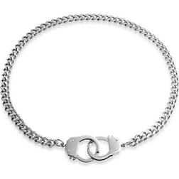 Bling Jewelry Rock Large Handcuff Necklace - Silver