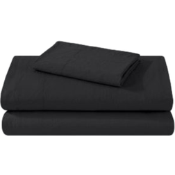 Bare Home Washed Bed Sheet Black (243.8x167.6cm)