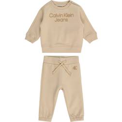 Calvin Klein Newborn Logo Jogging Suit - Pale Khaki (IN0IN00214RAE)