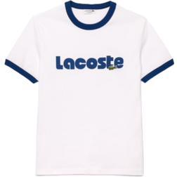 Lacoste Men's Printed Contrast Accent T-shirt - White/Blue