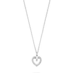 Jette Strong Heart Necklace - Silver/Transparent