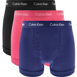 Calvin Klein Cotton Stretch Wicking Trunks 3-pack - Wildflower/Hideaway Blue/Black