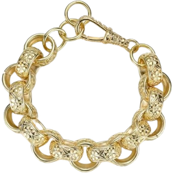 Bling King Ornate Belcher Bracelet with Albert Clasp 20mm - Gold