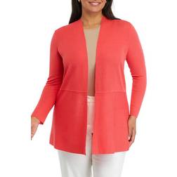 Anne Klein Plus Monterey Open-Front Cardigan - Red Pear