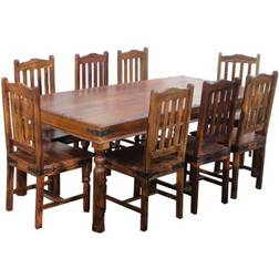 Buttercup Farm Ganga Extra Large Honey Dark Finish Dining Table 100x200cm