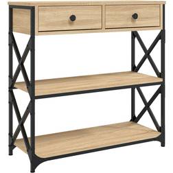 vidaXL Engineered Wood Sonoma Oak Console Table 28x75cm