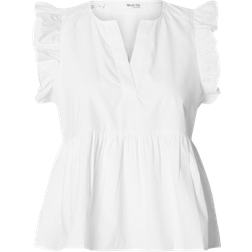 Selected Ruffled Top - Snow White