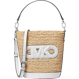 Michael Kors Townsend Small Straw Messenger Bag - Nat/Opticwht