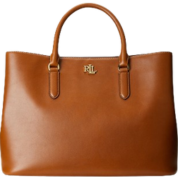 Lauren Ralph Lauren Leather Large Marcy Satchel - Lauren Tan