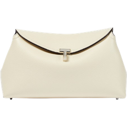 Toteme T-Lock Leather Clutch - White