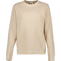 Nike Sportswear Club Fleece Women's Crew Neck Sweatshirt - Sanddrift/White