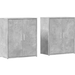 vidaXL Engineered Wood Concrete Gray Sideboard 60x70cm 2pcs