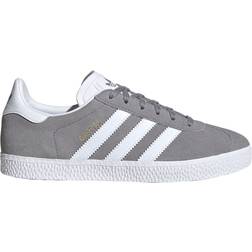 Adidas Junior Gazelle Shoes - Grey Three/Cloud White/Gold Metallic