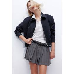 H&M Ladies Grey Pleated mini skirt