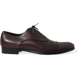 Dolce & Gabbana Elegant Burgundy Leather Derby Men's Shoes