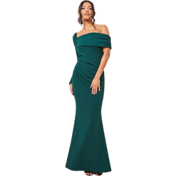 Goddiva One Shoulder Scuba Maxi - Green