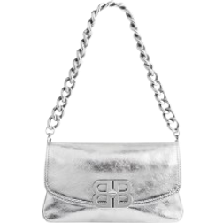 Balenciaga BB Soft Small Flap Bag Metallized - Silver