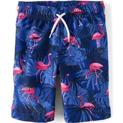 The Children's Place Boy's Print Swim Trunks - Renew Blue