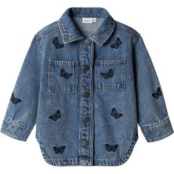 Name It Printed Denim Jacket - Medium Blue Denim (13237295)