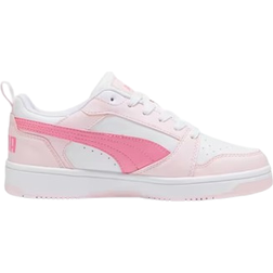 Puma Youth Rebound V6 Lo - White/Fast Pink/Whisp Of Pink